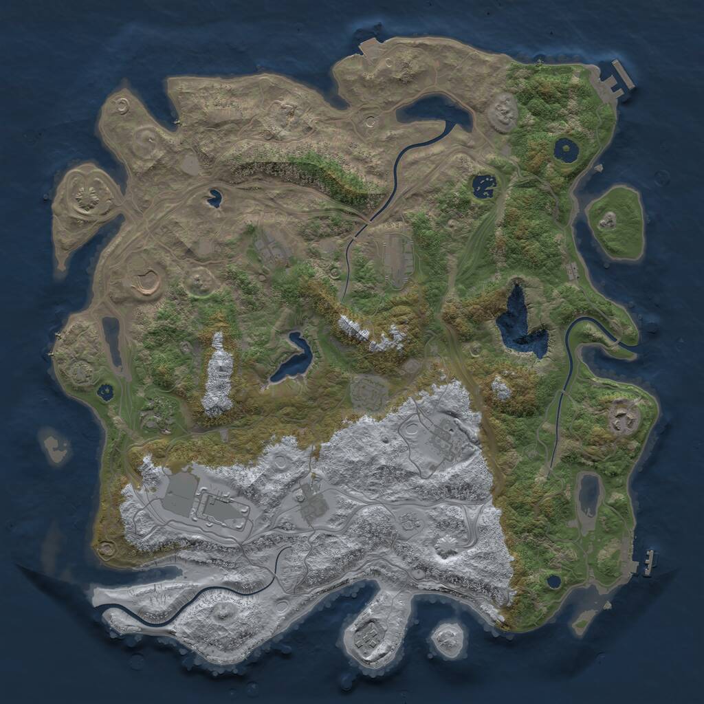 Rust Map: Procedural Map, Size: 4300, Seed: 5467808, 17 Monuments