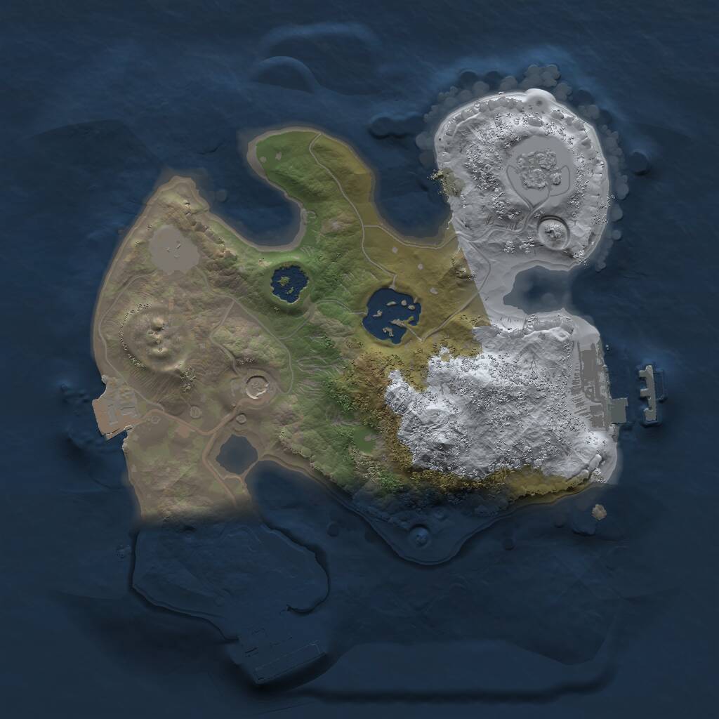 Rust Map: Procedural Map, Size: 2000, Seed: 1211878571, 6 Monuments