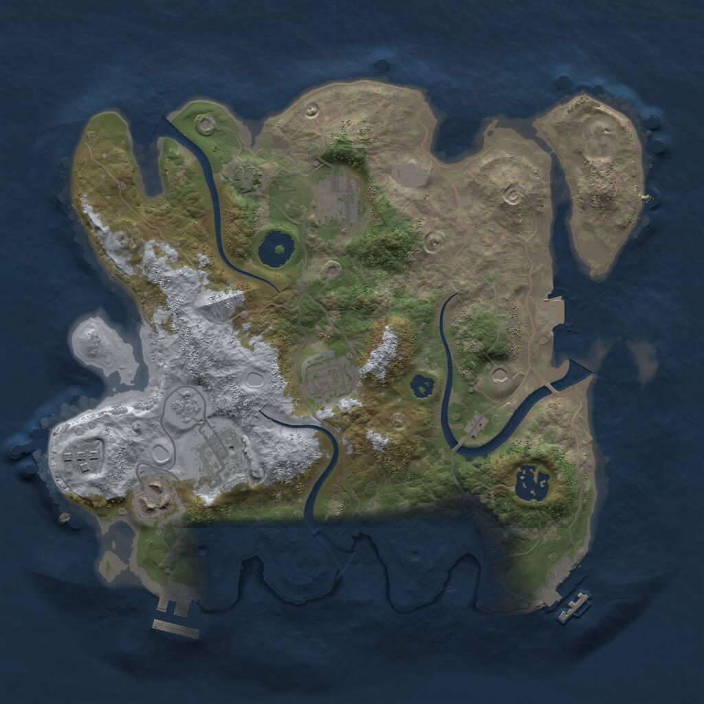 Rust Map: Procedural Map, Size: 3000, Seed: 31867, 12 Monuments