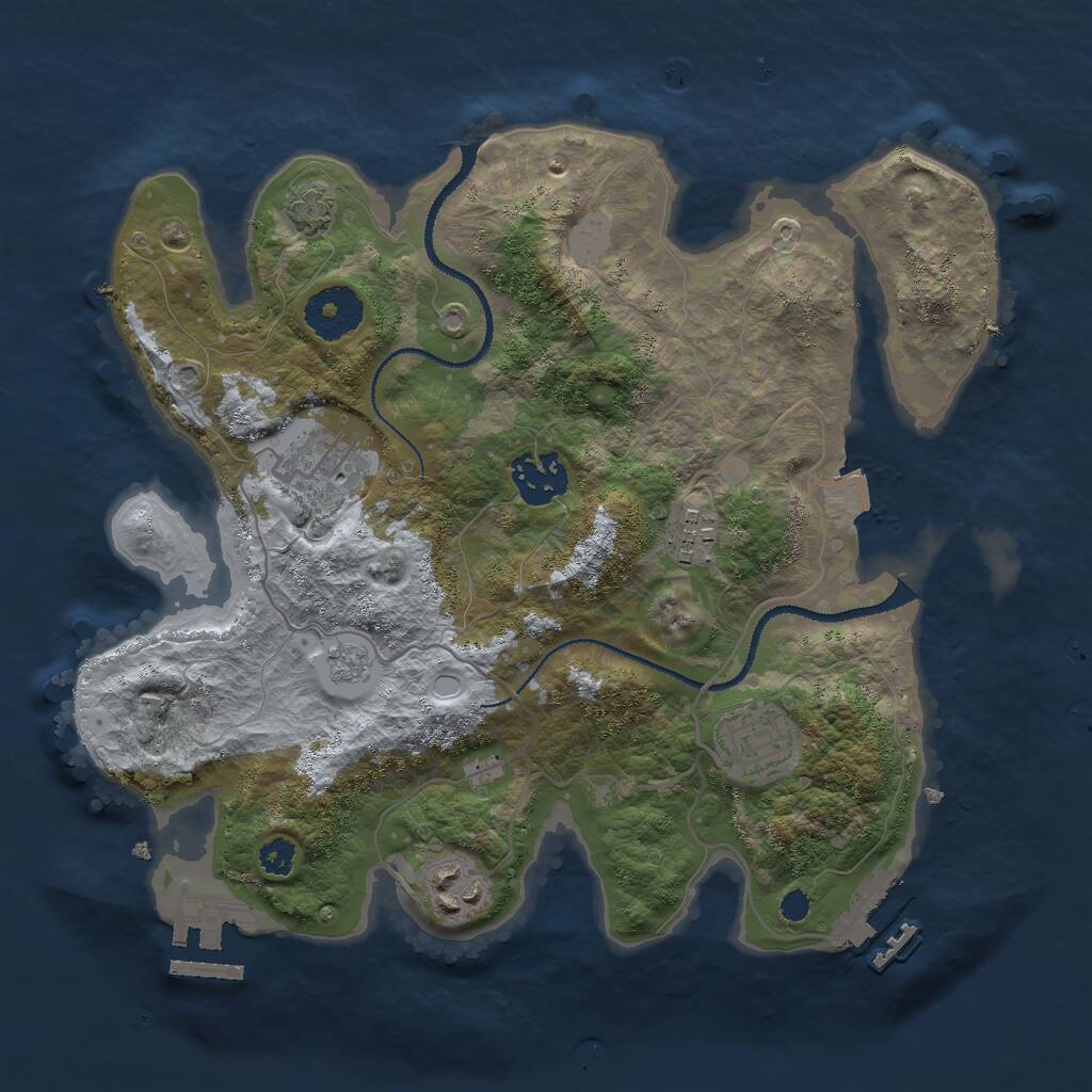 Rust Map: Procedural Map, Size: 3000, Seed: 31867, 10 Monuments