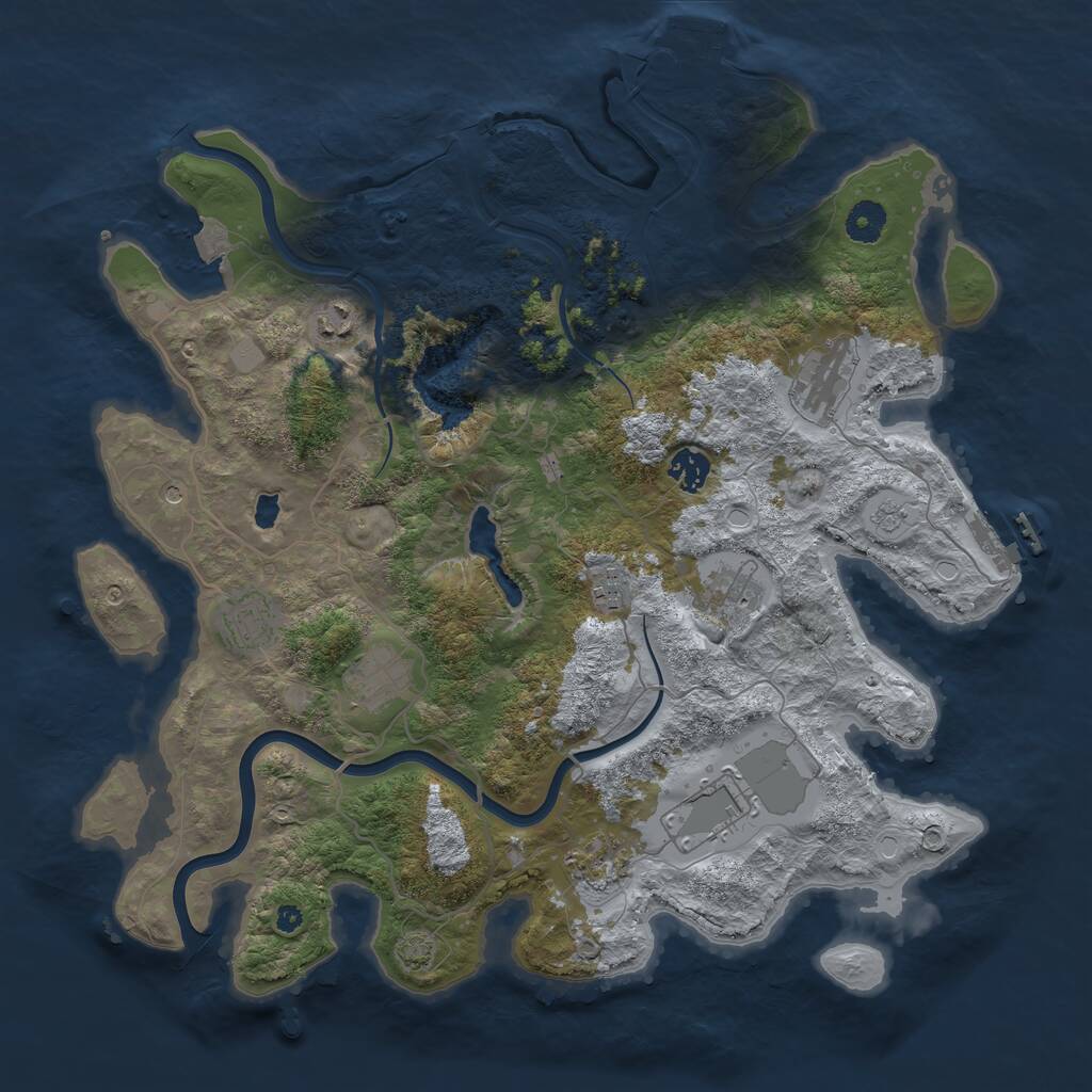 Rust Map: Procedural Map, Size: 4000, Seed: 166466743, 15 Monuments