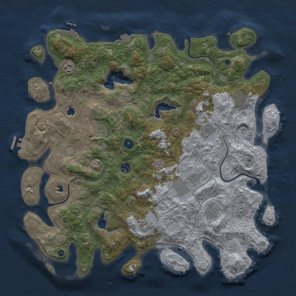 Rust Map: Procedural Map, Size: 4500, Seed: 207907114, 15 Monuments