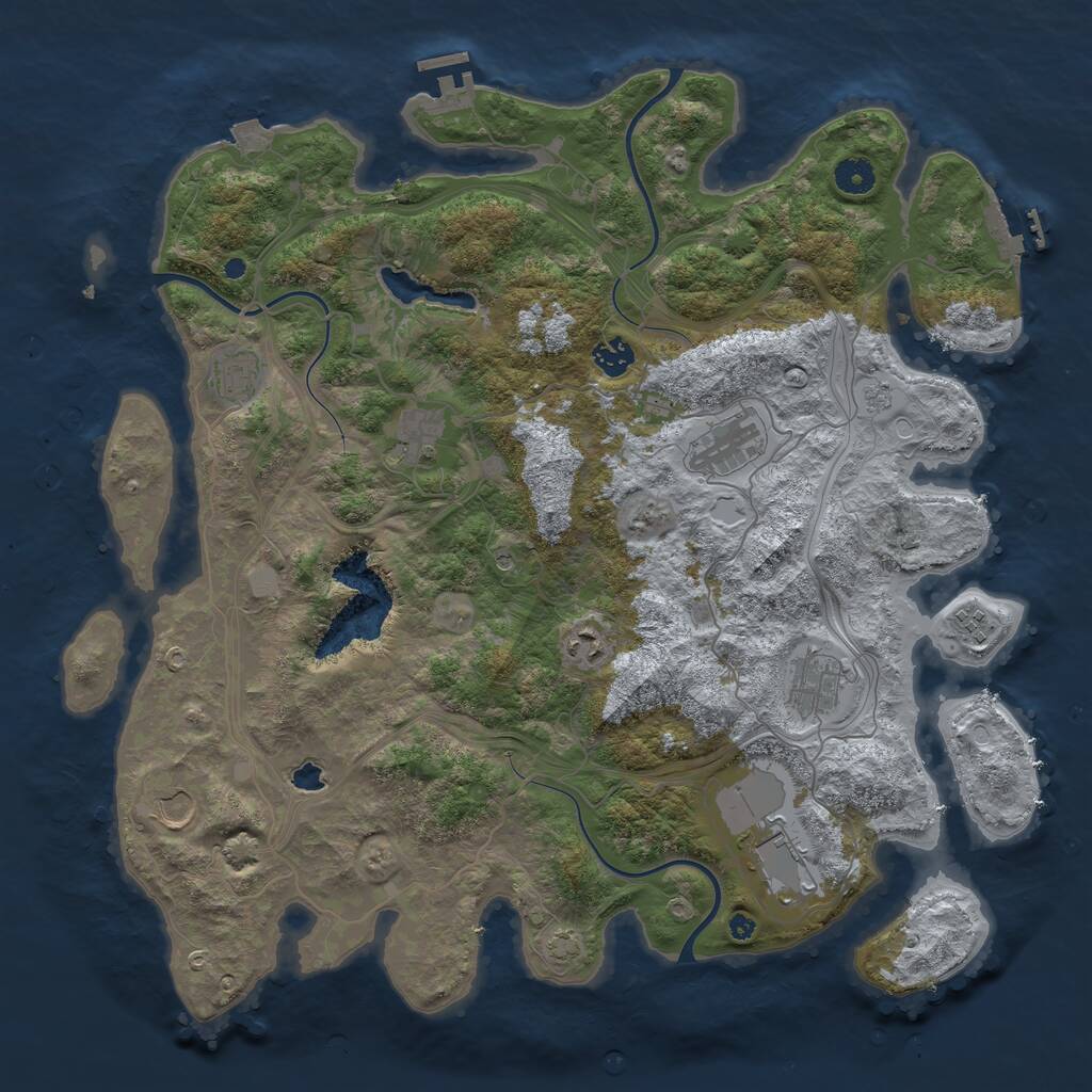 Rust Map: Procedural Map, Size: 4250, Seed: 1321086650, 15 Monuments