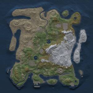 Thumbnail Rust Map: Procedural Map, Size: 3500, Seed: 2666666, 14 Monuments