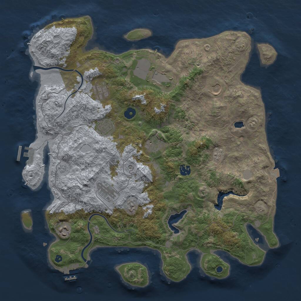 Rust Map: Procedural Map, Size: 4000, Seed: 558386513, 15 Monuments