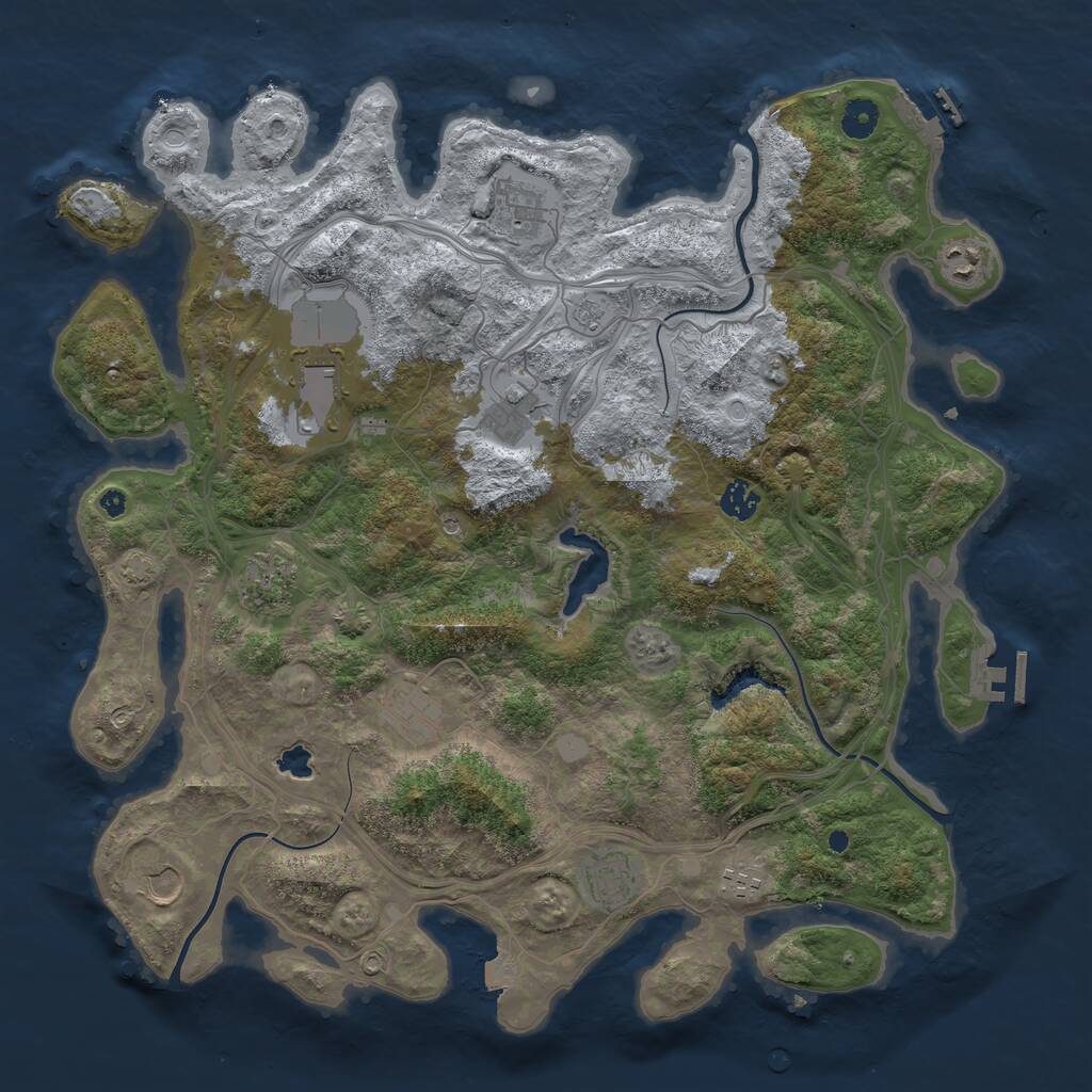 Rust Map: Procedural Map, Size: 4250, Seed: 44309046, 16 Monuments