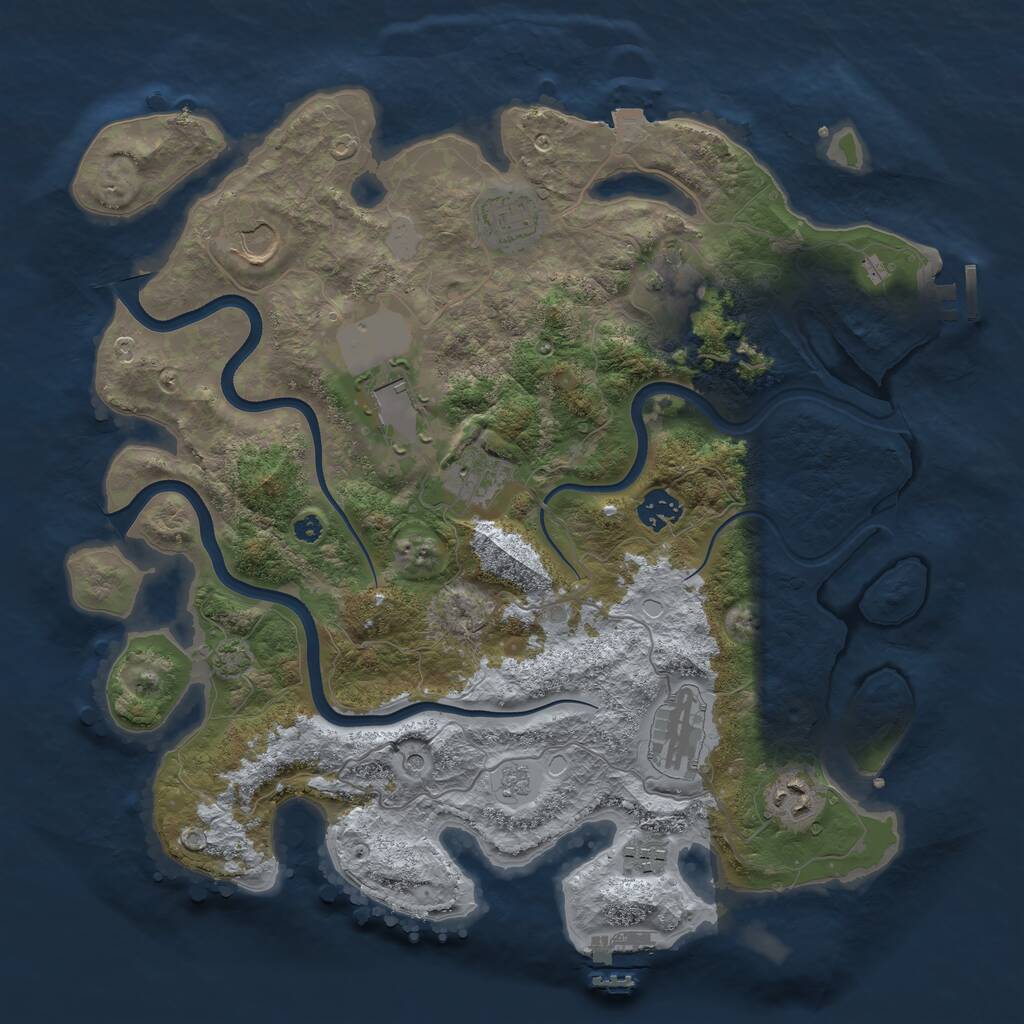 Rust Map: Procedural Map, Size: 3750, Seed: 1577941253, 15 Monuments