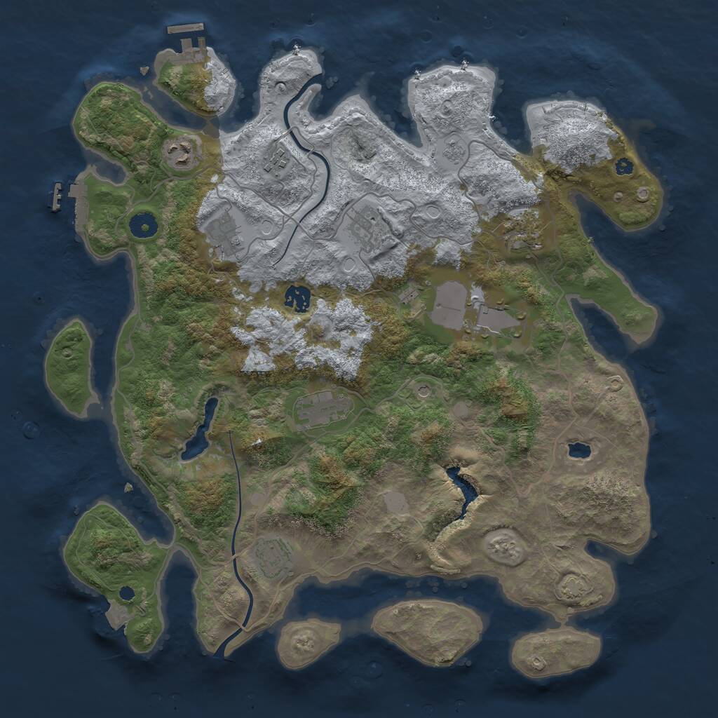 Rust Map: Procedural Map, Size: 4000, Seed: 694431311, 15 Monuments