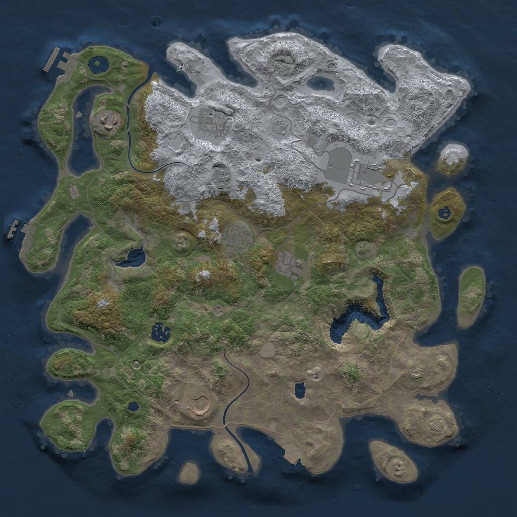 Rust Map: Procedural Map, Size: 4000, Seed: 631717156, 14 Monuments