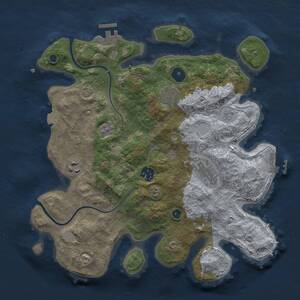 Thumbnail Rust Map: Procedural Map, Size: 3300, Seed: 446861477, 11 Monuments