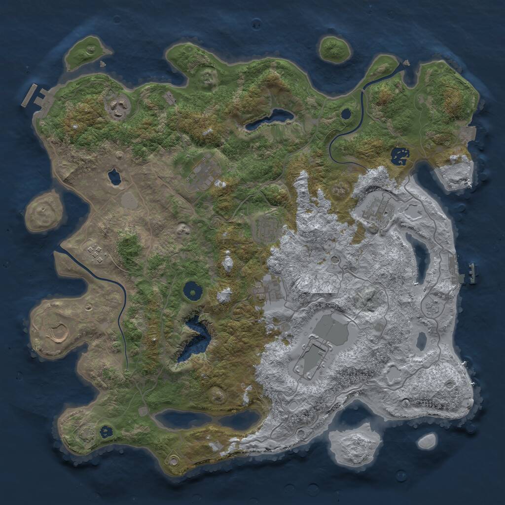 Rust Map: Procedural Map, Size: 4000, Seed: 980808614, 15 Monuments