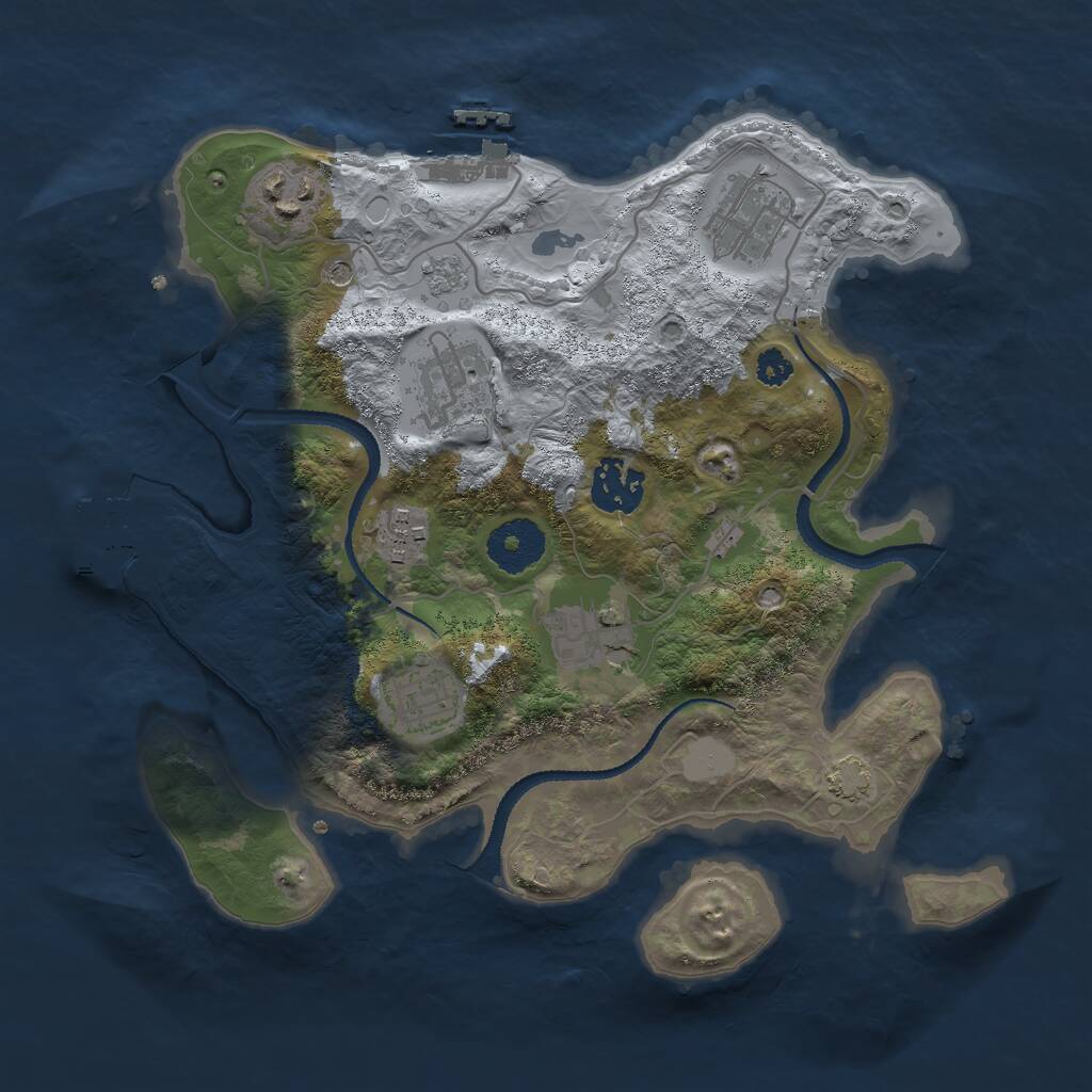 Rust Map: Procedural Map, Size: 3000, Seed: 892497181, 13 Monuments