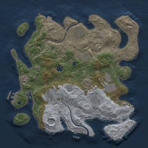 Thumbnail Rust Map: Procedural Map, Size: 3500, Seed: 1783810282, 14 Monuments