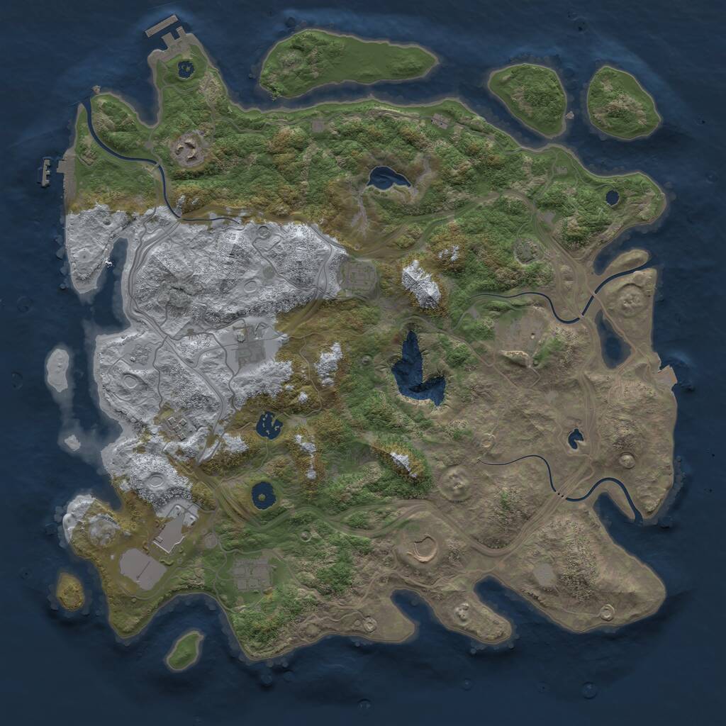 Rust Map: Procedural Map, Size: 4250, Seed: 1657072959, 15 Monuments