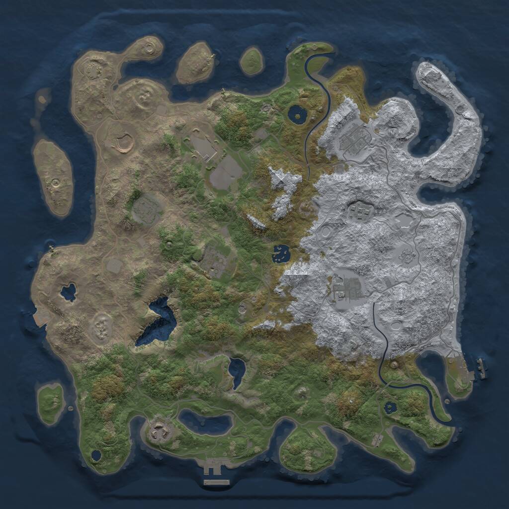Rust Map: Procedural Map, Size: 4000, Seed: 1157490924, 15 Monuments