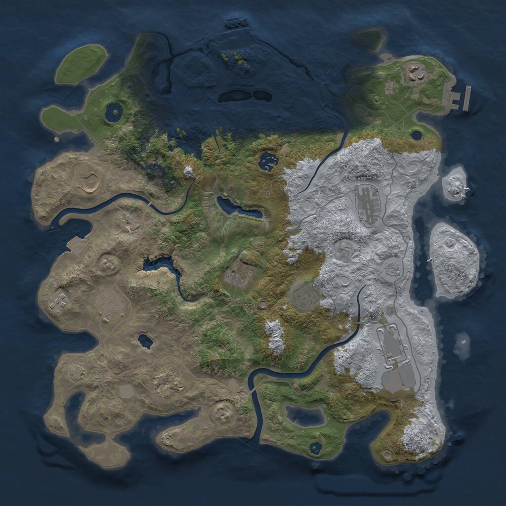Rust Map: Procedural Map, Size: 4000, Seed: 856247, 16 Monuments