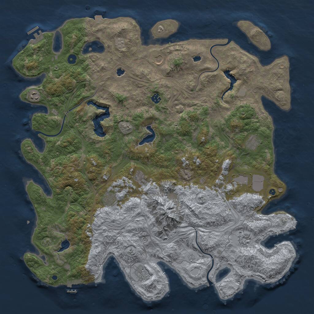 Rust Map: Procedural Map, Size: 5000, Seed: 548485893, 16 Monuments