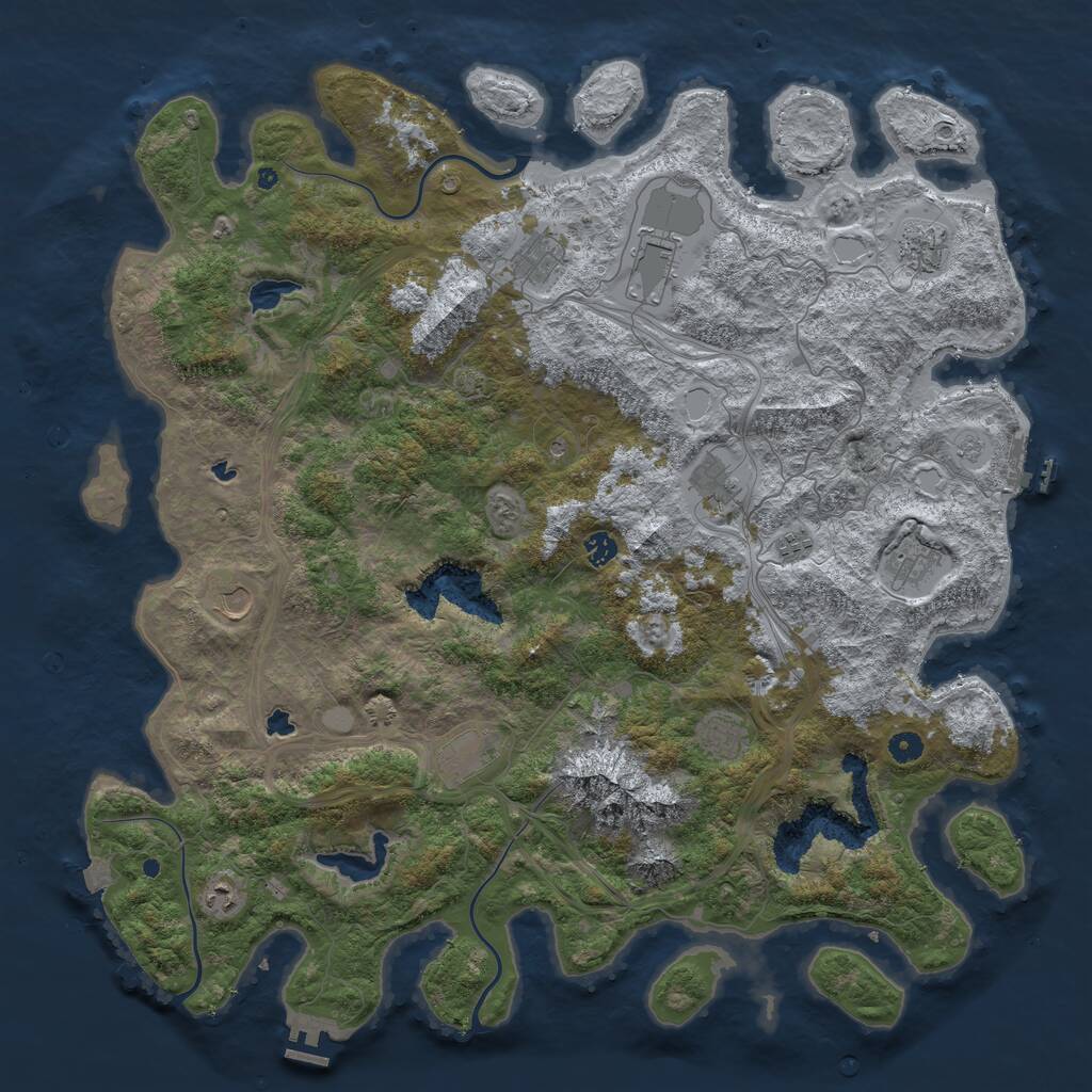 Rust Map: Procedural Map, Size: 5000, Seed: 411867368, 17 Monuments