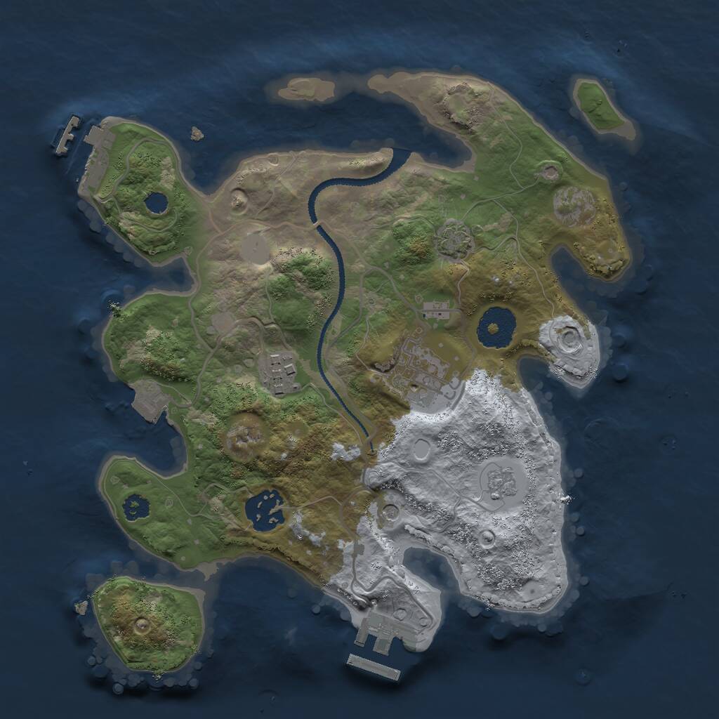 Rust Map: Procedural Map, Size: 2700, Seed: 876324876, 9 Monuments