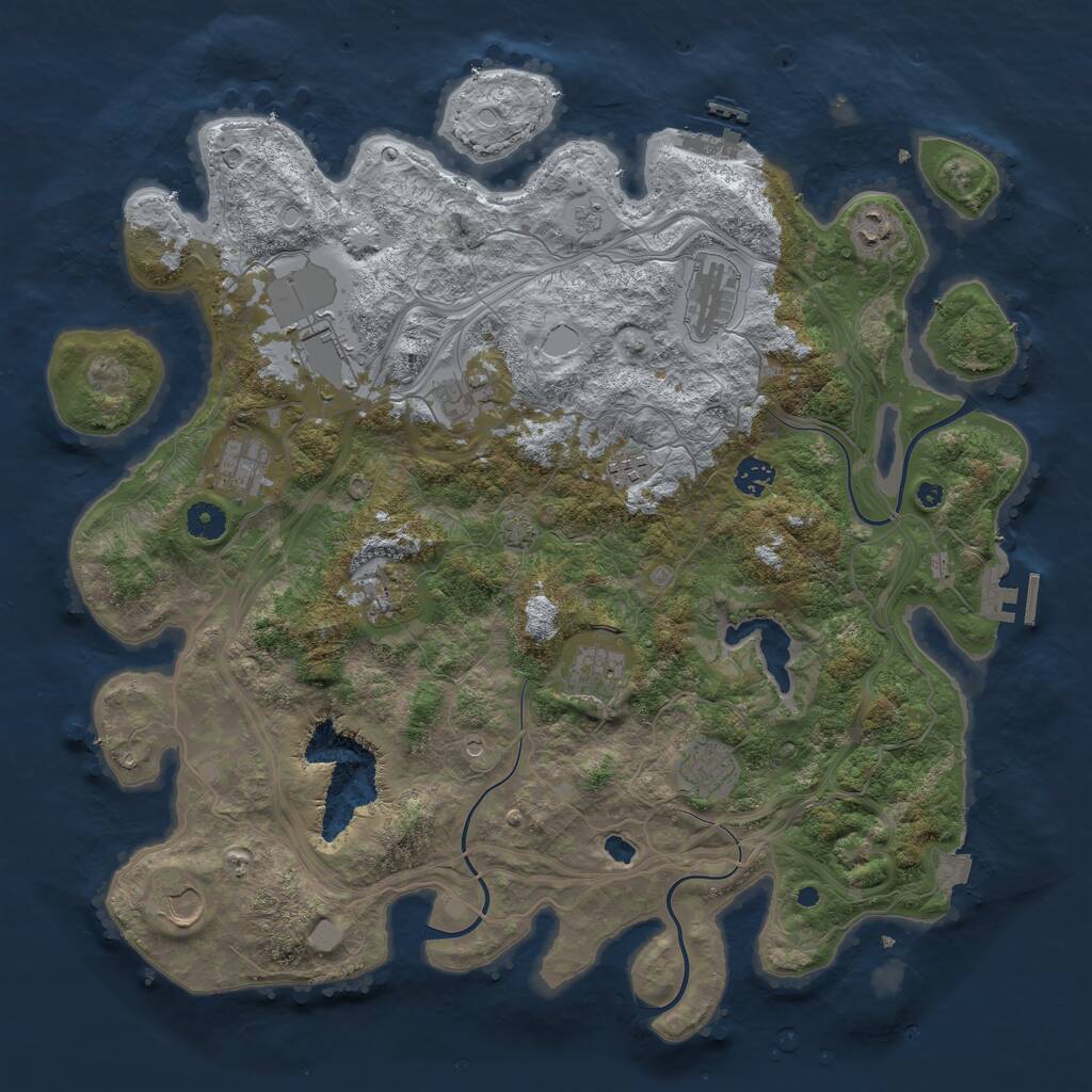 Rust Map: Procedural Map, Size: 4250, Seed: 143747527, 17 Monuments