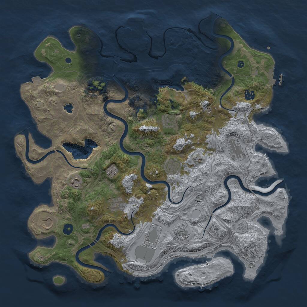 Rust Map: Procedural Map, Size: 4300, Seed: 16488, 16 Monuments