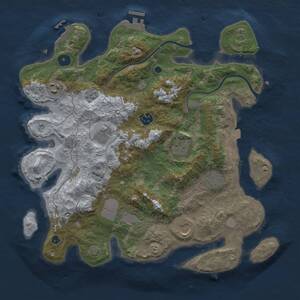 Thumbnail Rust Map: Procedural Map, Size: 3700, Seed: 979433508, 14 Monuments