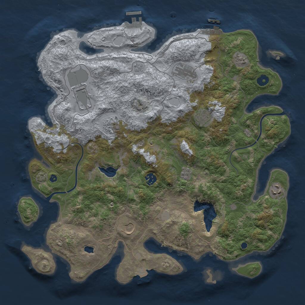 Rust Map: Procedural Map, Size: 4000, Seed: 758168880, 14 Monuments