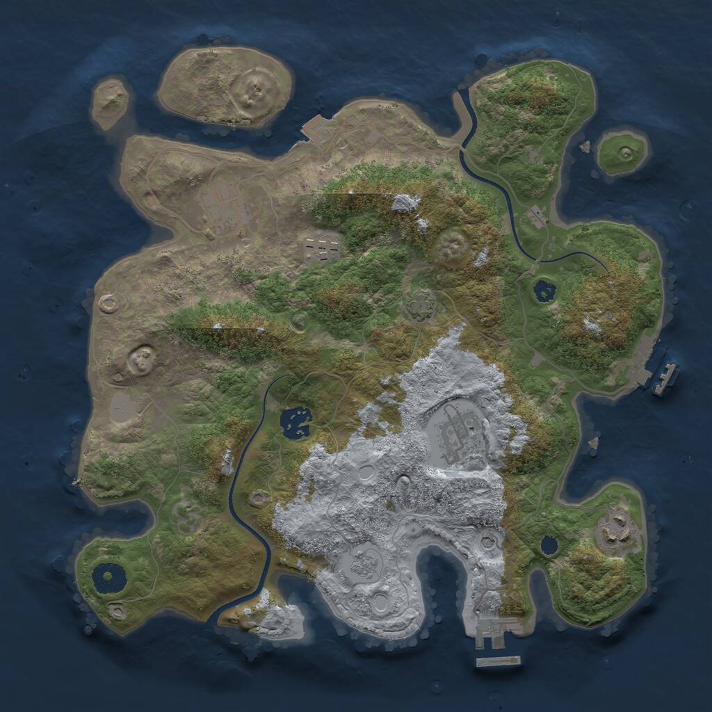 Rust Map: Procedural Map, Size: 3250, Seed: 1412972423, 11 Monuments