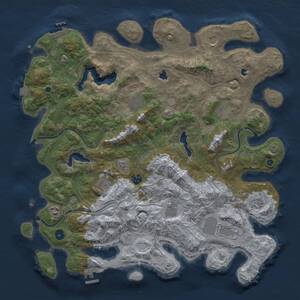 Thumbnail Rust Map: Procedural Map, Size: 4500, Seed: 1241044323, 16 Monuments