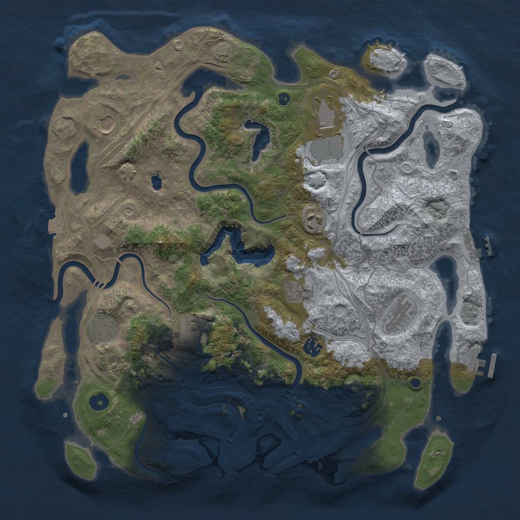 Rust Map: Procedural Map, Size: 4250, Seed: 113916918, 15 Monuments