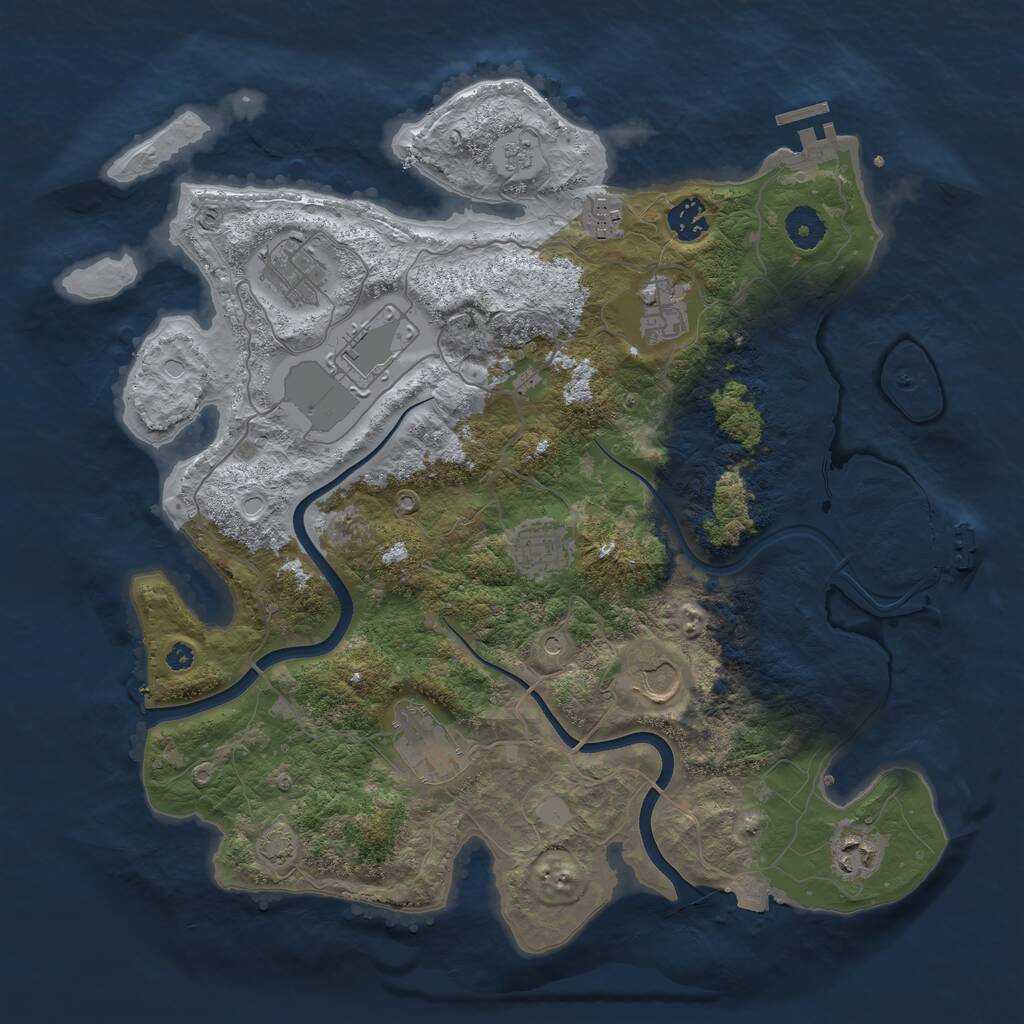 Rust Map: Procedural Map, Size: 3800, Seed: 194892929, 15 Monuments