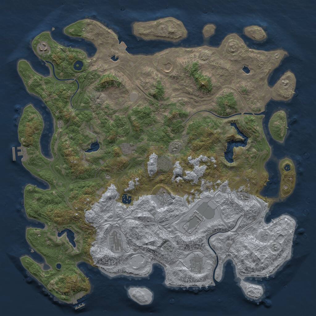 Rust Map: Procedural Map, Size: 4800, Seed: 335413685, 17 Monuments