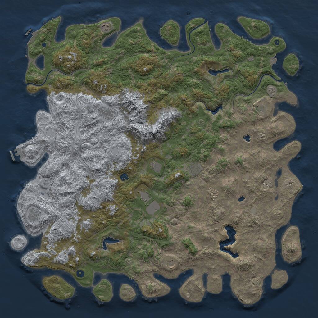 Rust Map: Procedural Map, Size: 6000, Seed: 26654127, 17 Monuments