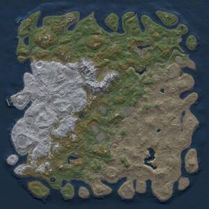 Thumbnail Rust Map: Procedural Map, Size: 6000, Seed: 26654127, 17 Monuments