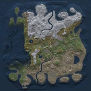 Thumbnail Rust Map: Procedural Map, Size: 3700, Seed: 1829503378, 16 Monuments