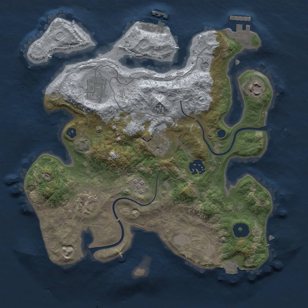 Rust Map: Procedural Map, Size: 3000, Seed: 1032250901, 11 Monuments