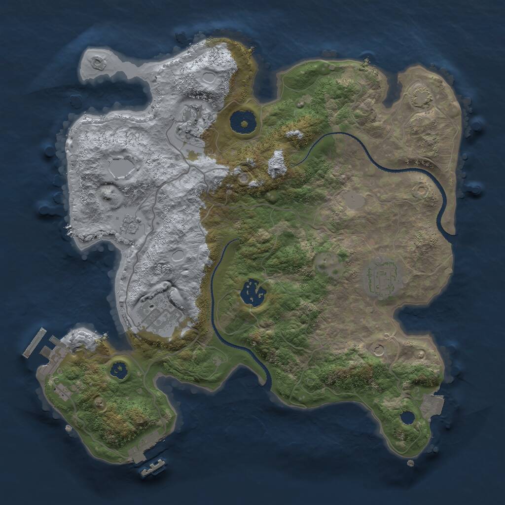 Rust Map: Procedural Map, Size: 3000, Seed: 1246980884, 10 Monuments