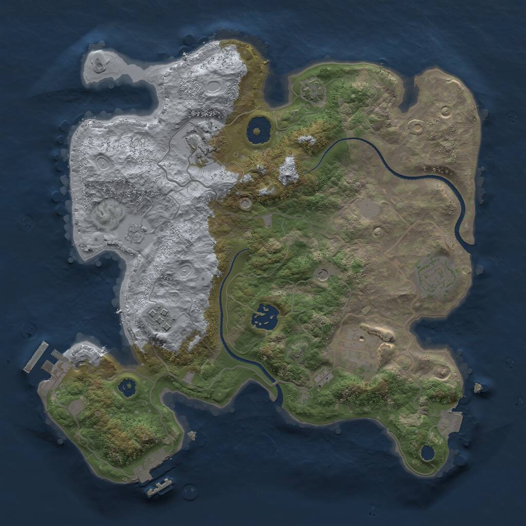 Rust Map: Procedural Map, Size: 3000, Seed: 1246980884, 11 Monuments