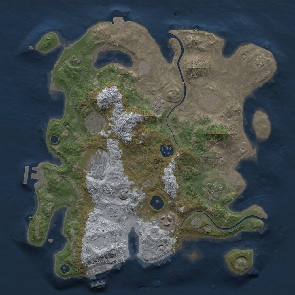 Rust Map: Procedural Map, Size: 3300, Seed: 460499, 13 Monuments