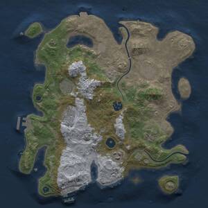 Thumbnail Rust Map: Procedural Map, Size: 3300, Seed: 460499, 13 Monuments