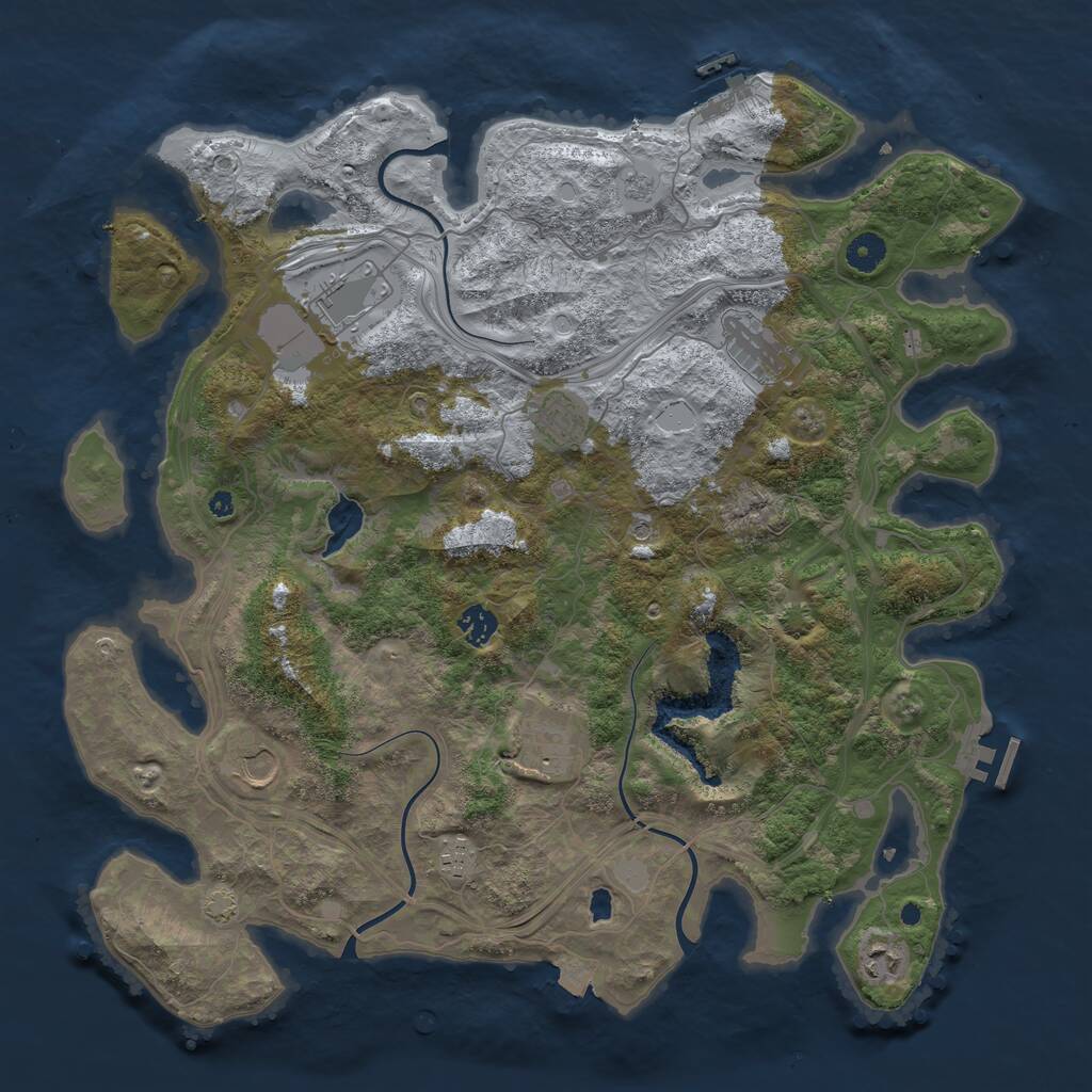 Rust Map: Procedural Map, Size: 4250, Seed: 4954, 14 Monuments
