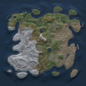 Thumbnail Rust Map: Procedural Map, Size: 3500, Seed: 525635221, 13 Monuments