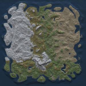 Thumbnail Rust Map: Procedural Map, Size: 6000, Seed: 3950, 17 Monuments