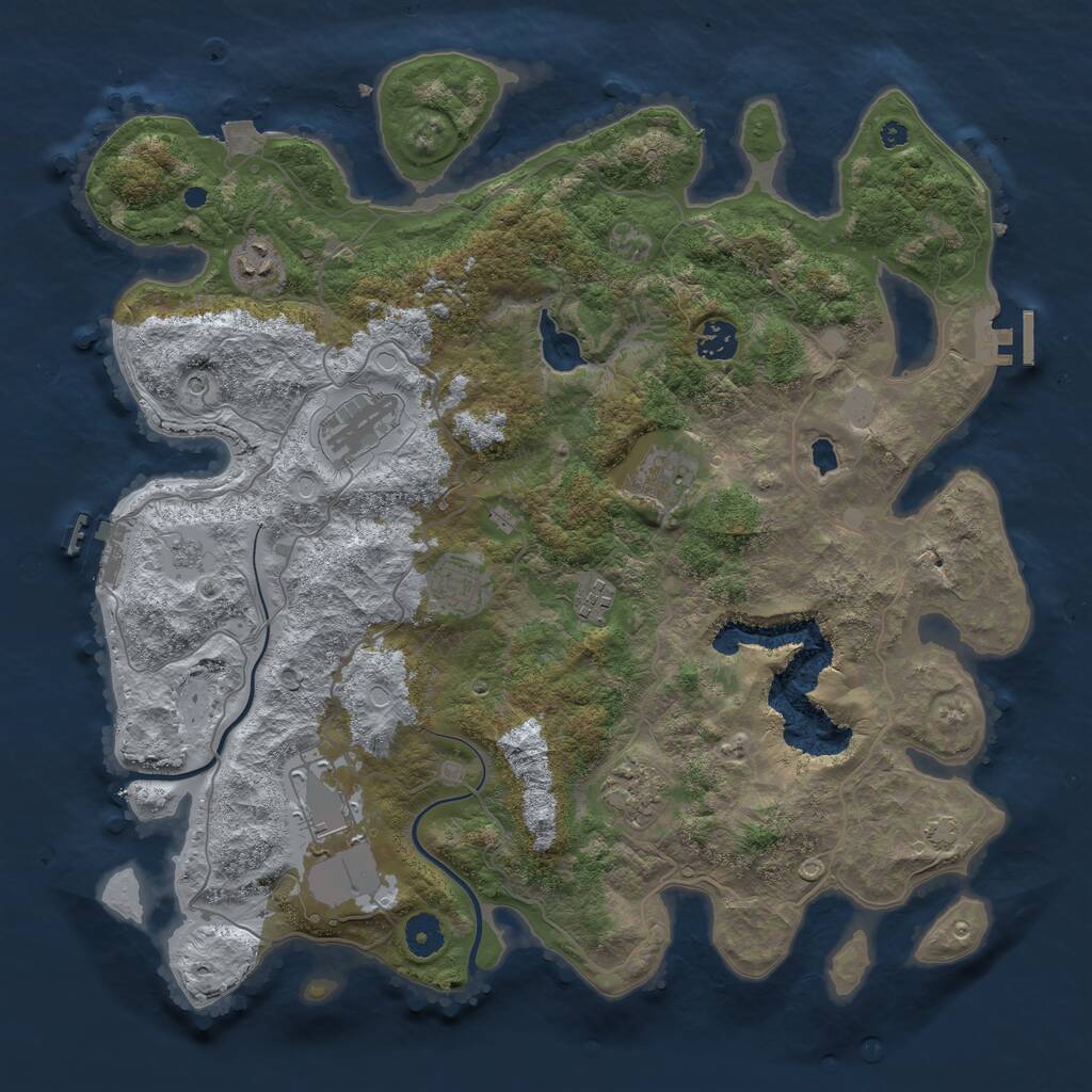 Rust Map: Procedural Map, Size: 4000, Seed: 724022608, 14 Monuments