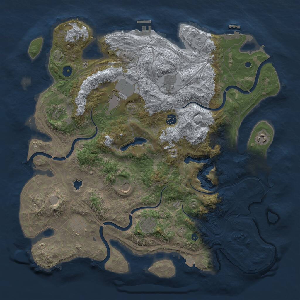 Rust Map: Procedural Map, Size: 4250, Seed: 76856811, 14 Monuments