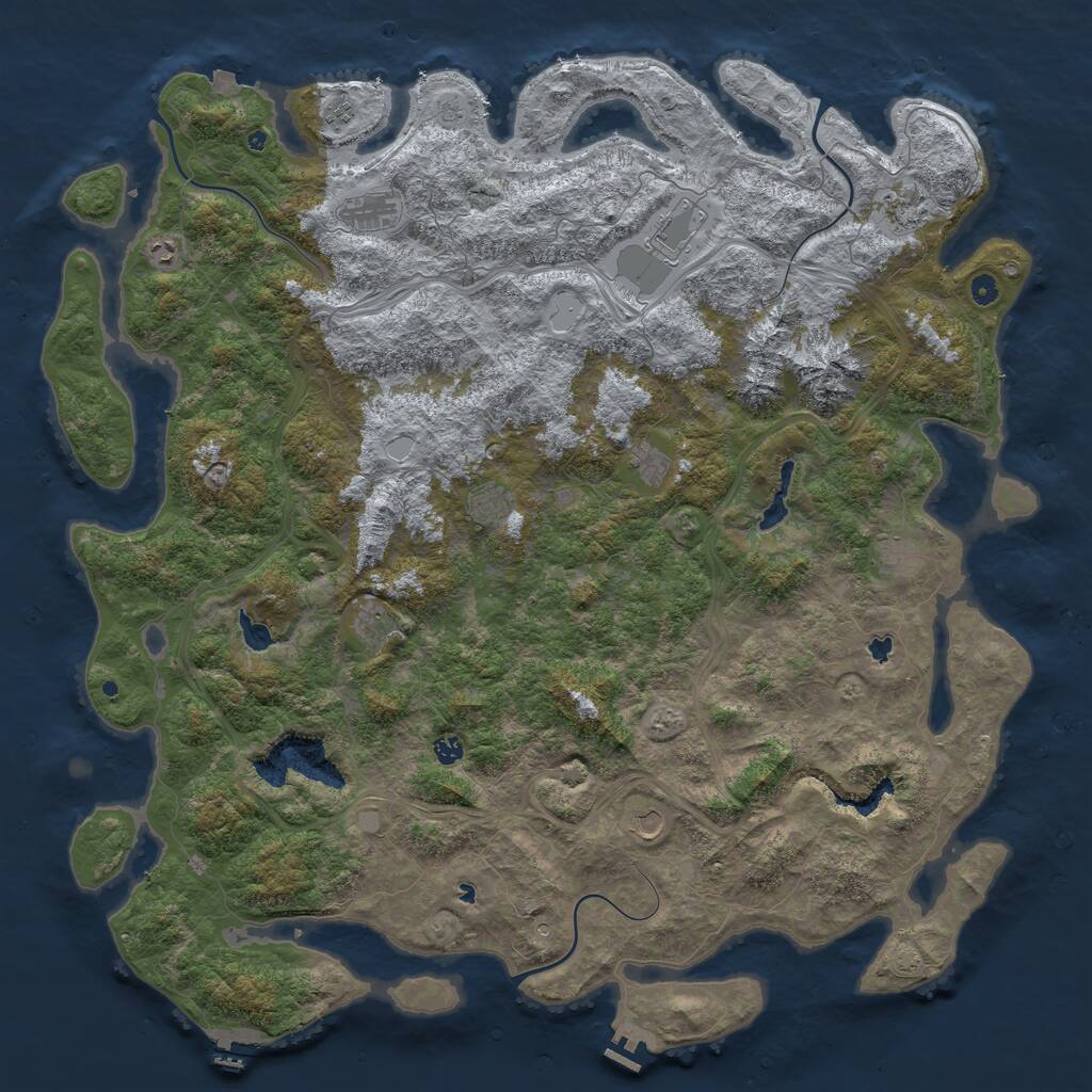 Rust Map: Procedural Map, Size: 5688, Seed: 5, 17 Monuments