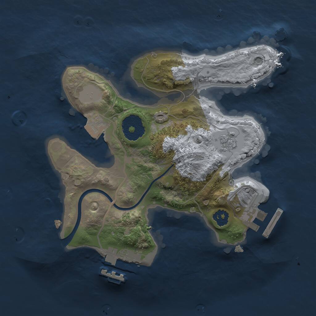 Rust Map: Procedural Map, Size: 2000, Seed: 975295116, 4 Monuments