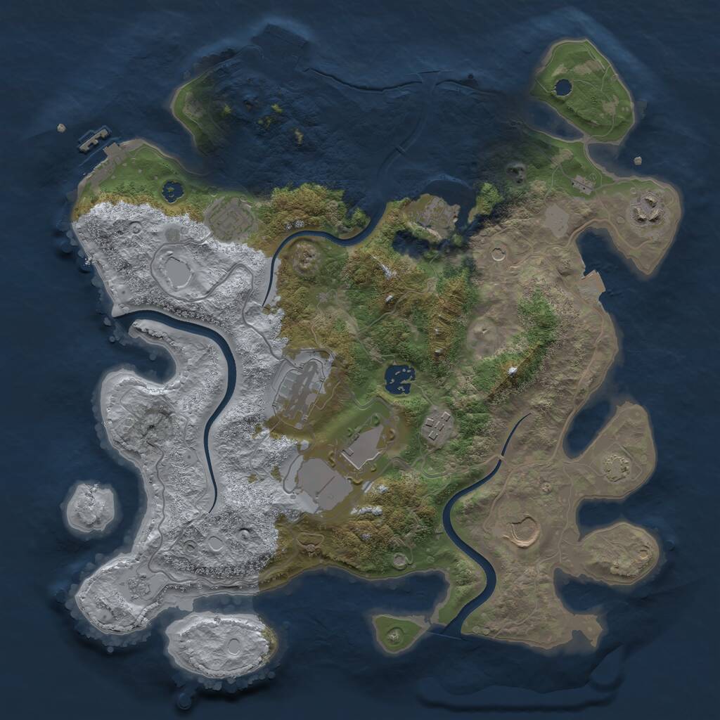 Rust Map: Procedural Map, Size: 3500, Seed: 1471354089, 14 Monuments