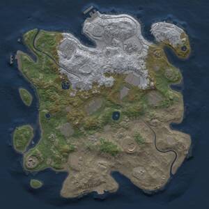 Thumbnail Rust Map: Procedural Map, Size: 3700, Seed: 244694117, 17 Monuments