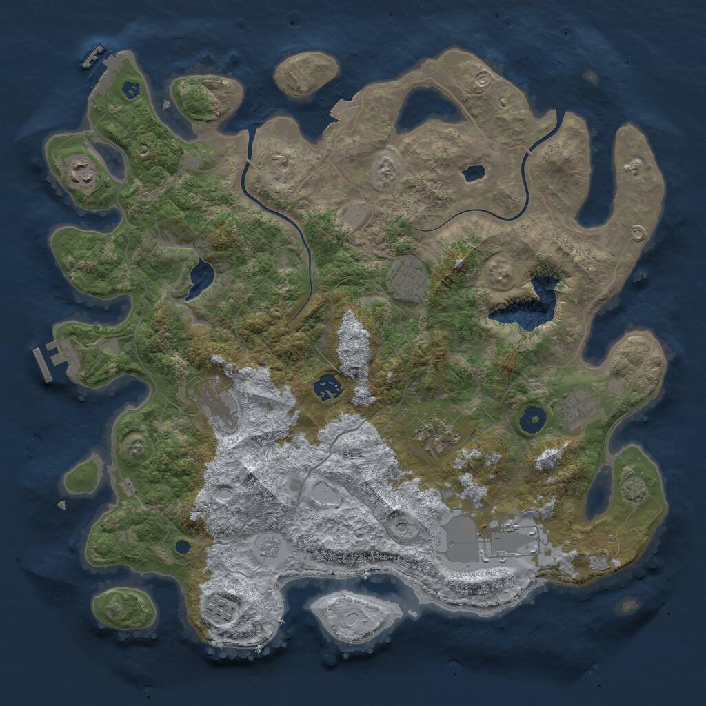 Rust Map: Procedural Map, Size: 4000, Seed: 214560129, 14 Monuments